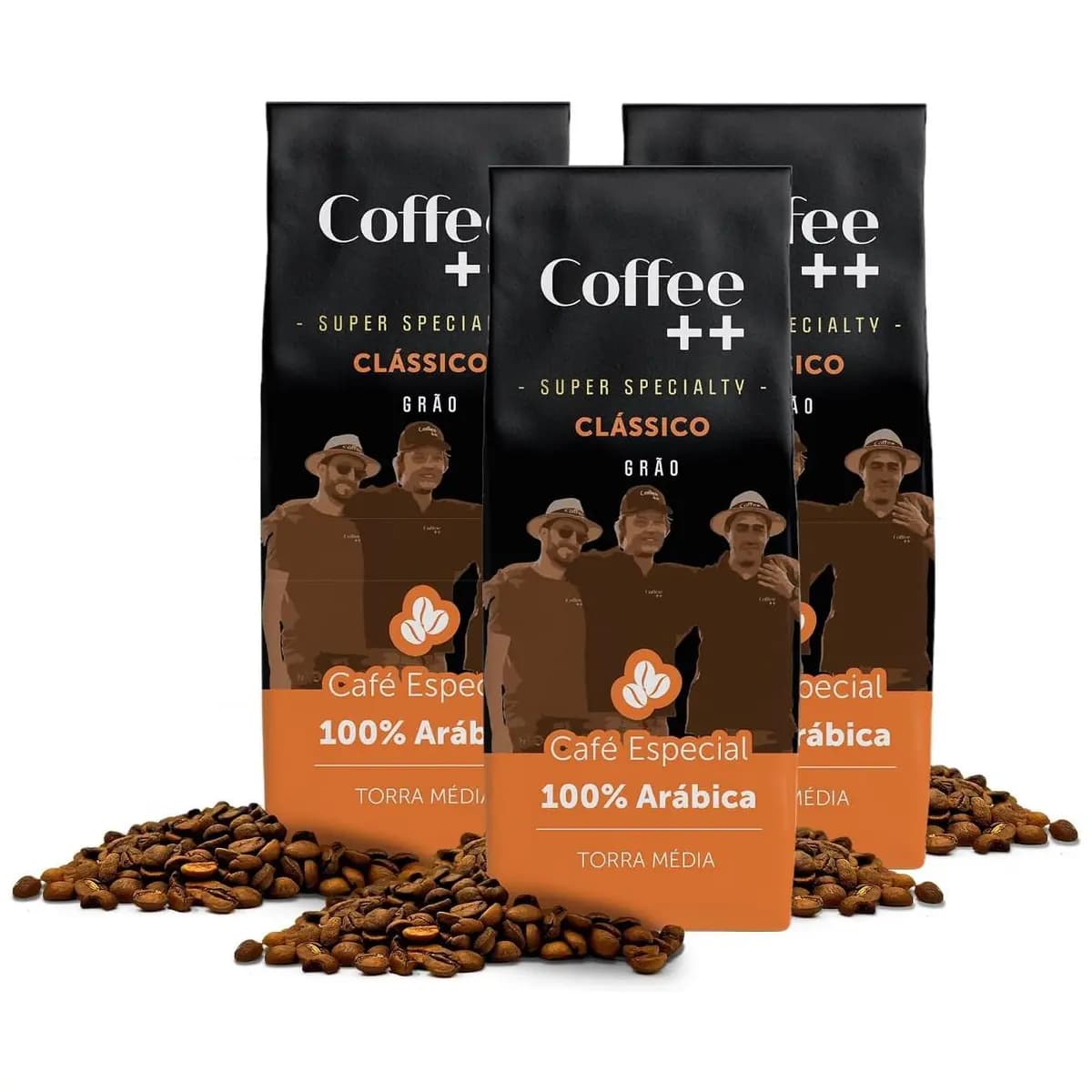 Coffee Mais │Café Super Especial em Grãos │ Clássico │100% Arábica │Torra Média │Pack 3 unidades de 250g