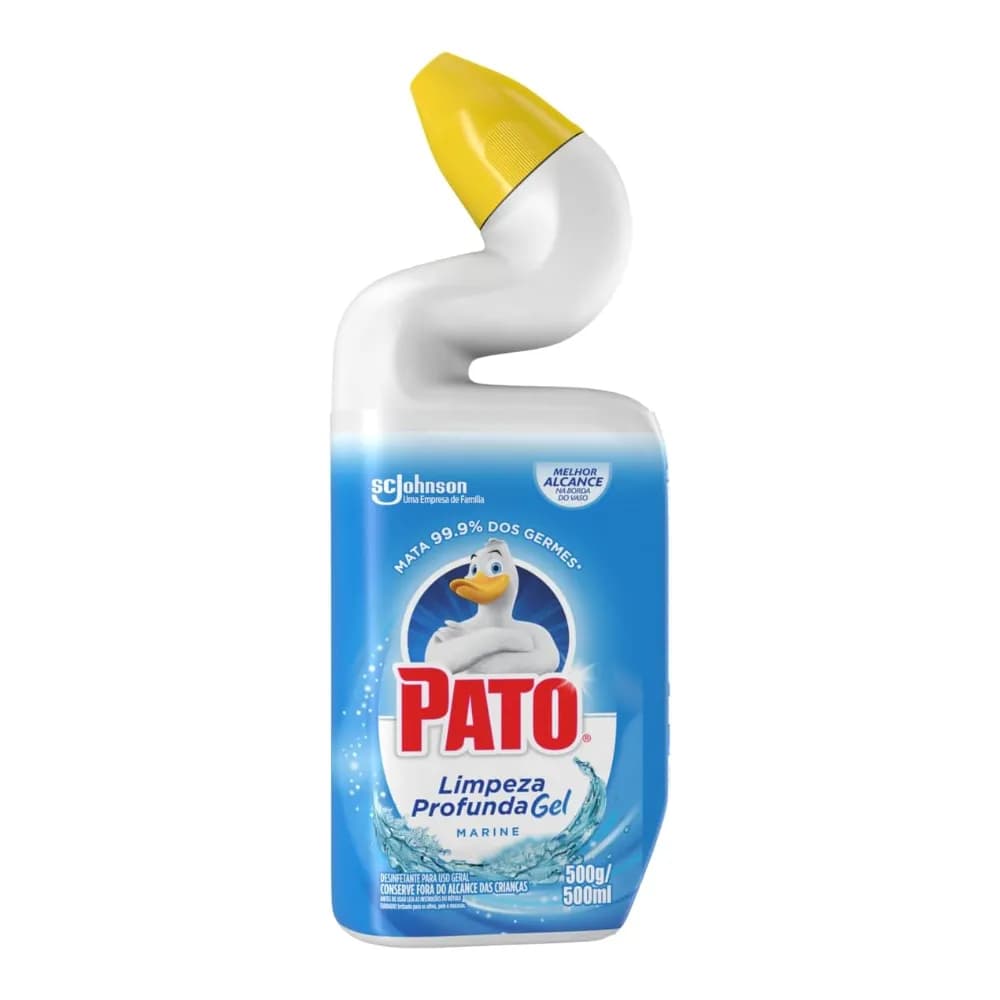 Pato Limpador Sanitário Gel Desinfetante, Marine, Limpeza Profunda, 500ml