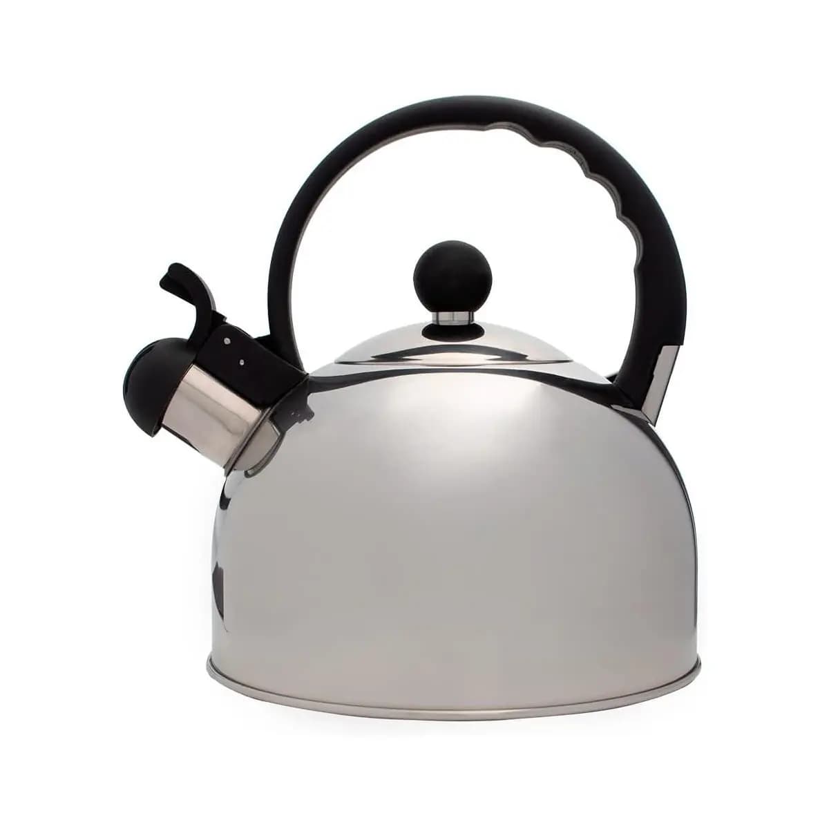 Mimo Style Chaleira Com Assobio de Alerta, Alça e Tampa Flip-up, Capacidade para 2 Litros e Acabamento Espelhado, Produzida em Aço Inox Resistente e Duradouro