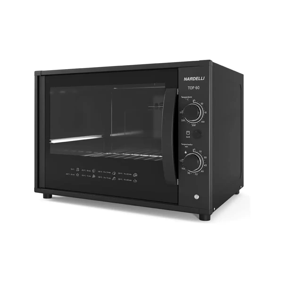 Forno Nardelli El�trico Bancada Top 60 Black 60 Litros