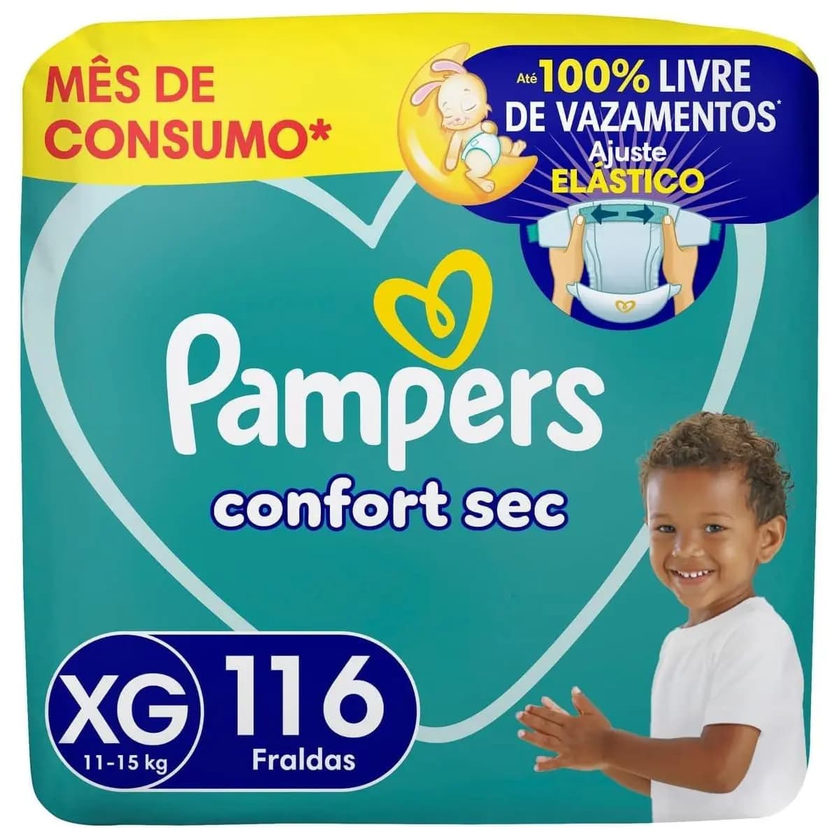 Fralda Pampers Confort Sec Tamanho XG 116 Unidades