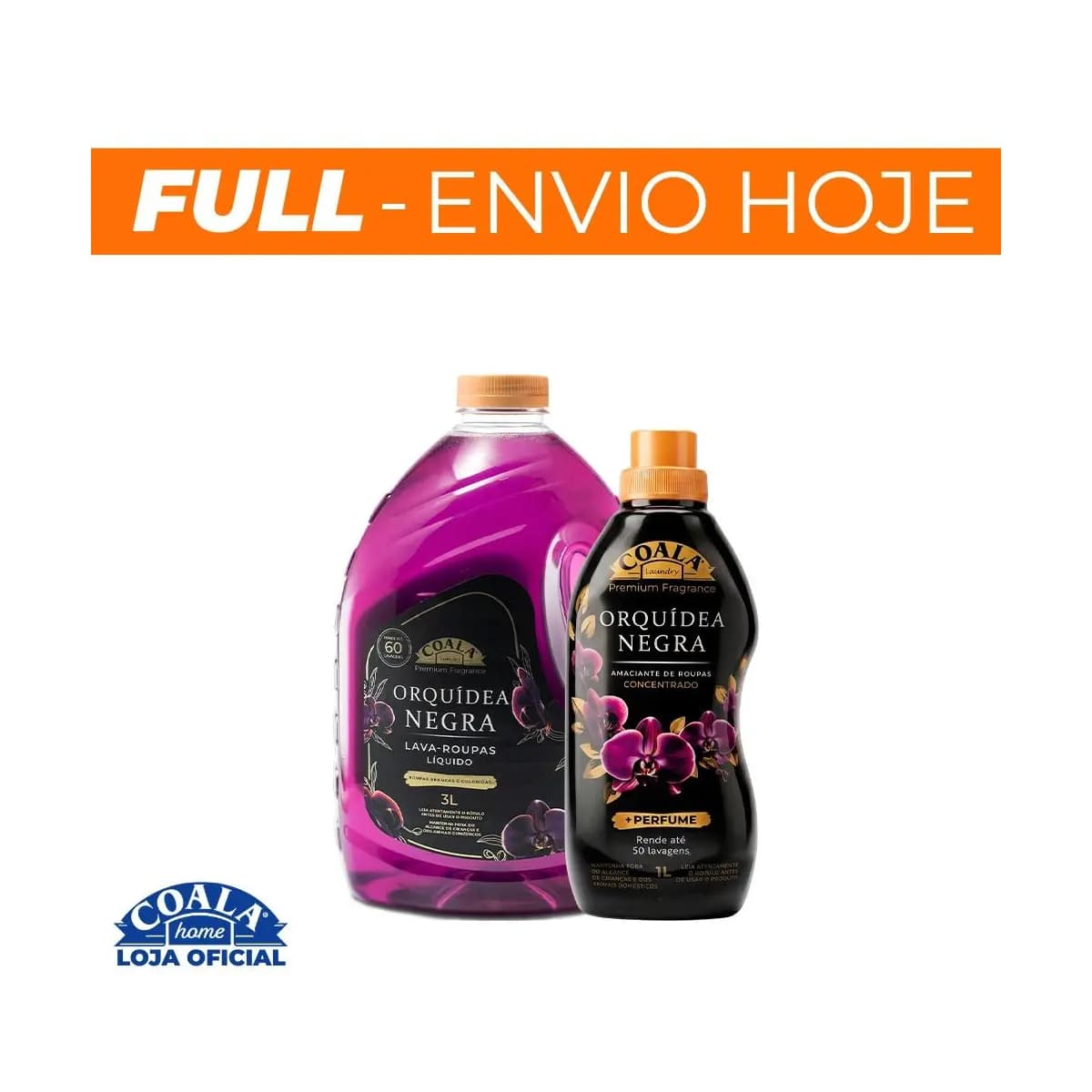 Kit coala Laundry Orquídea Negra - 1 Lava Roupas 3L + 1 Amaciante Concentrado 1L