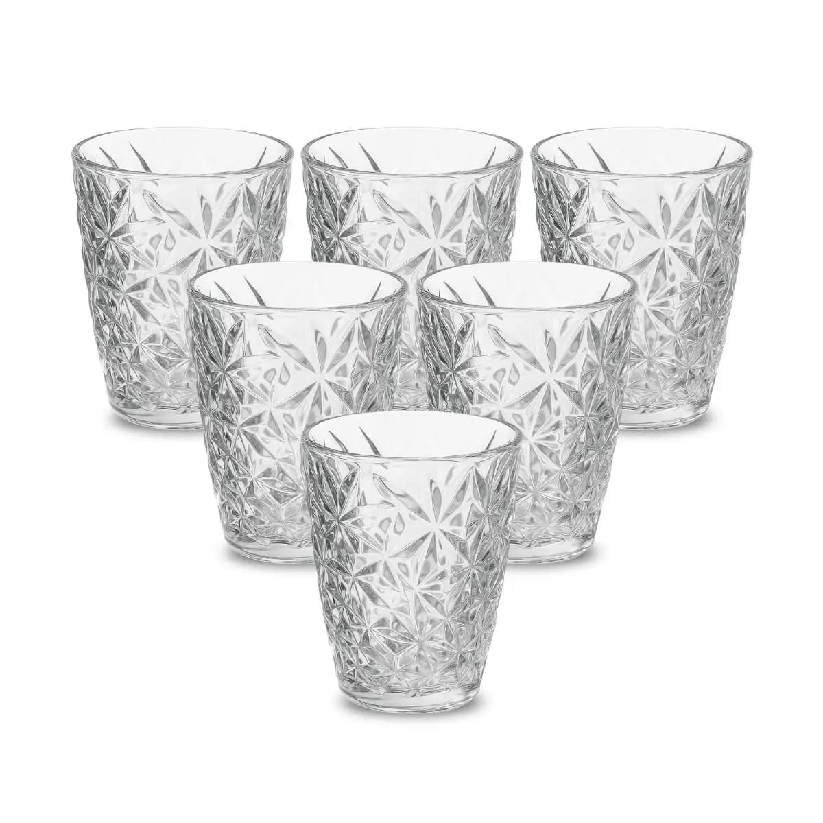 Jogo 6 Copos de Vidro Transparente 300ml Vidro Grosso Luxo