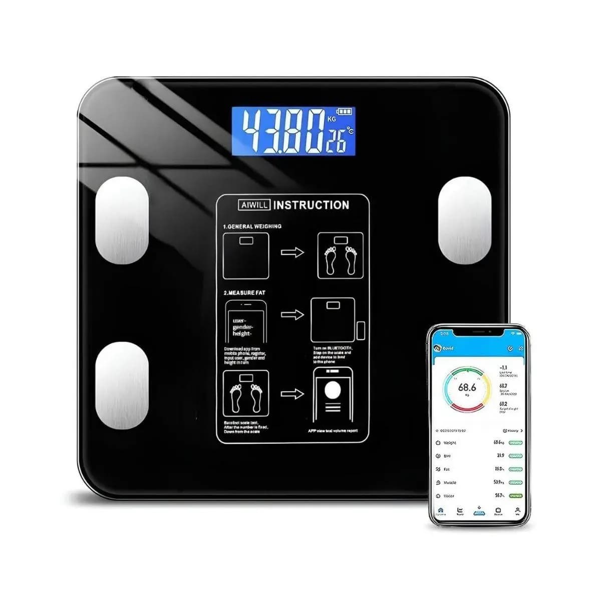 Balança Digital Medidora Corporal Bioimpedância até 180kg