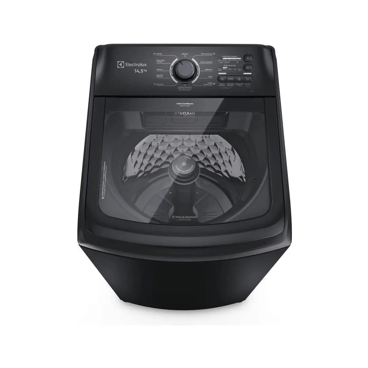 Máquina de Lavar Electrolux 14,5kg Preta Efficient Cesto Inox Jet&Clean e Filtro Fiapos 127v LEP15