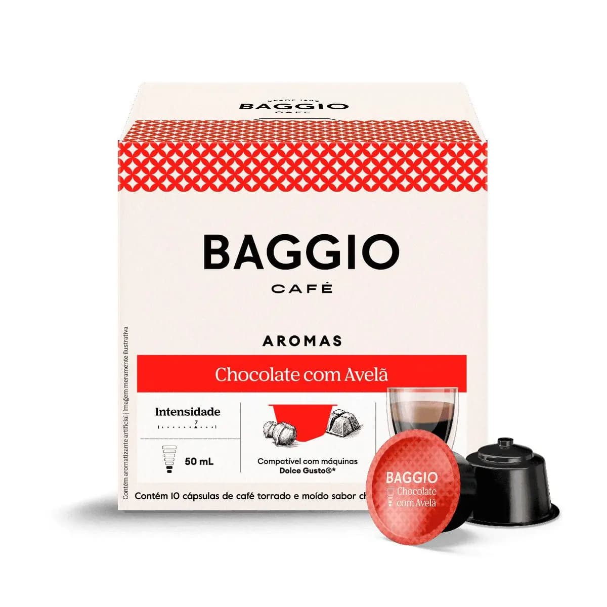 Baggio Café - Cápsulas de Café Aromas Chocolate com Avelã Compatível com Dolce Gusto® - 10 unidades.