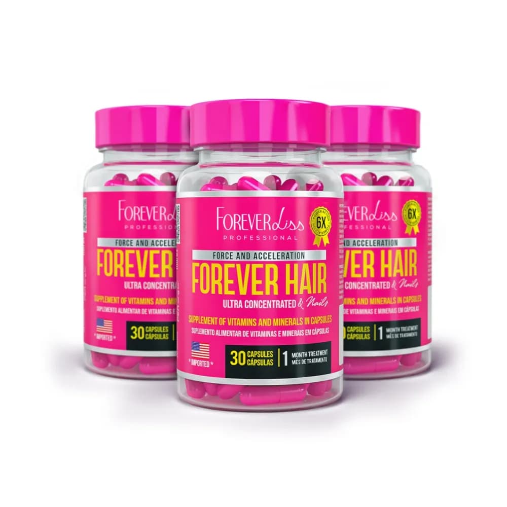 Kit Tratamento 3 Meses Forever Hair Crescimento Capilar