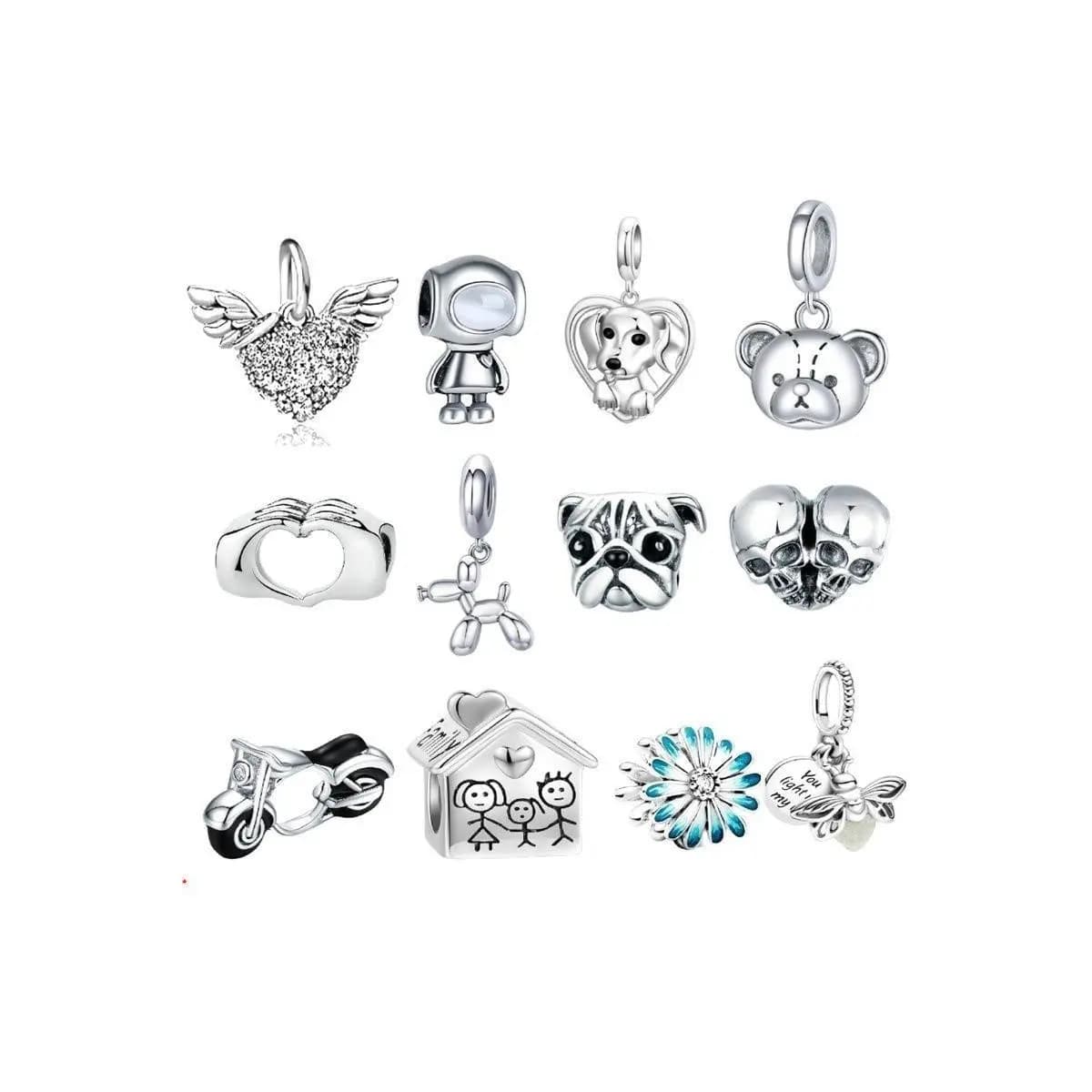 Série Robô Coração Robô Pingente Pulseira com Contas Pulseira Acessórios de Jóias
