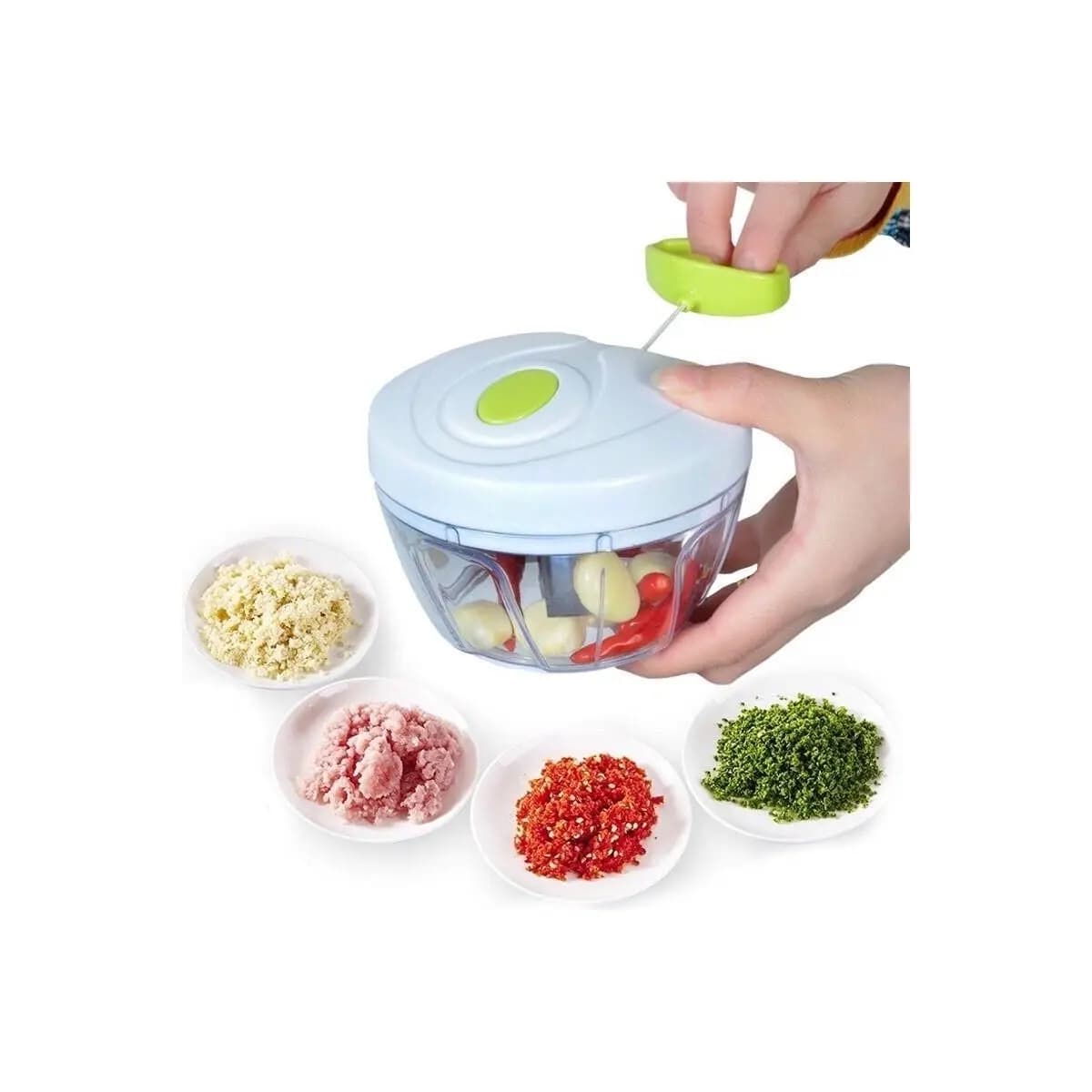 Processador Manual 400ml 3 Lâminas 111.5X8X11.5CM Alimentos Alho Triturador Multiuso