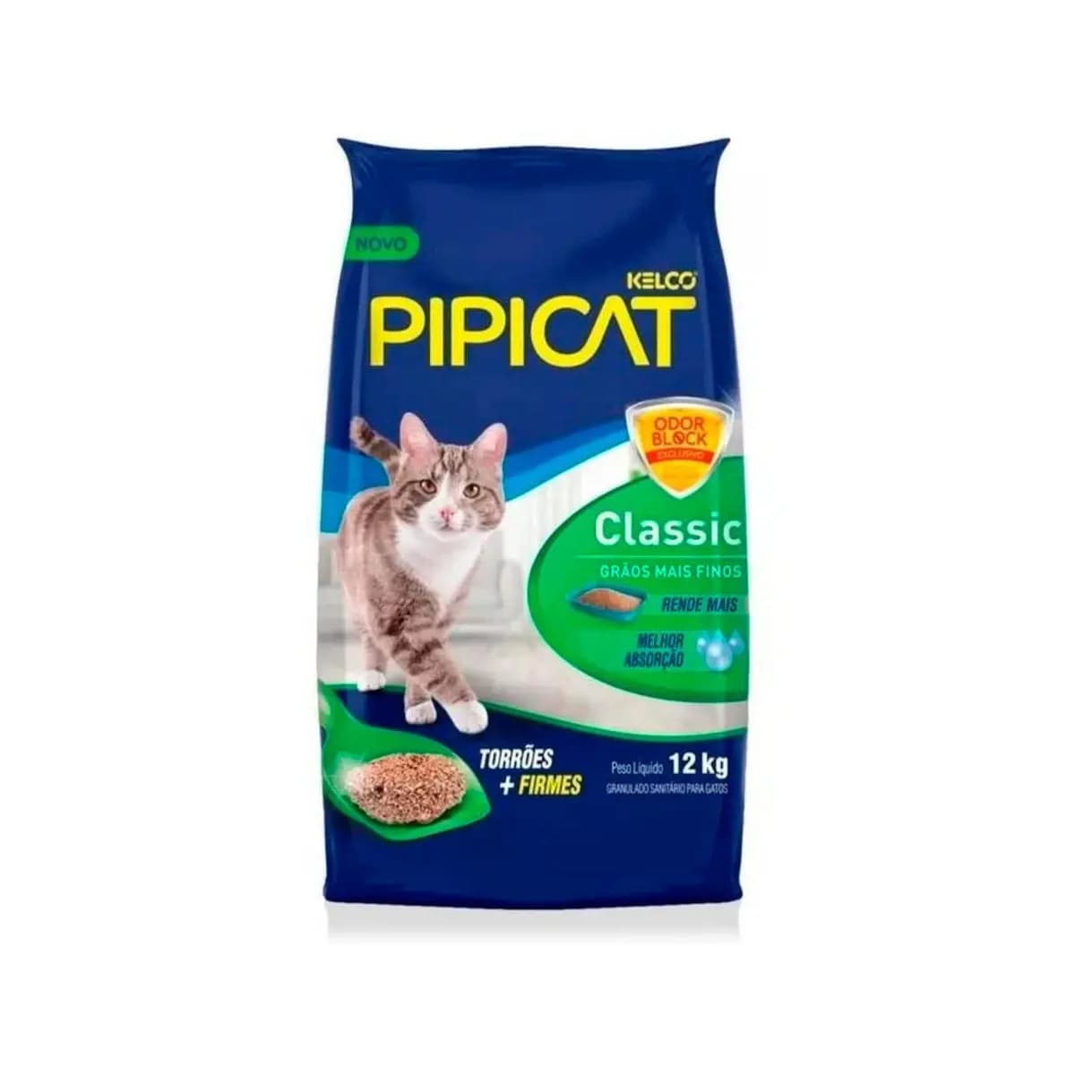 Areia para Gato Classic 12kg Pipicat