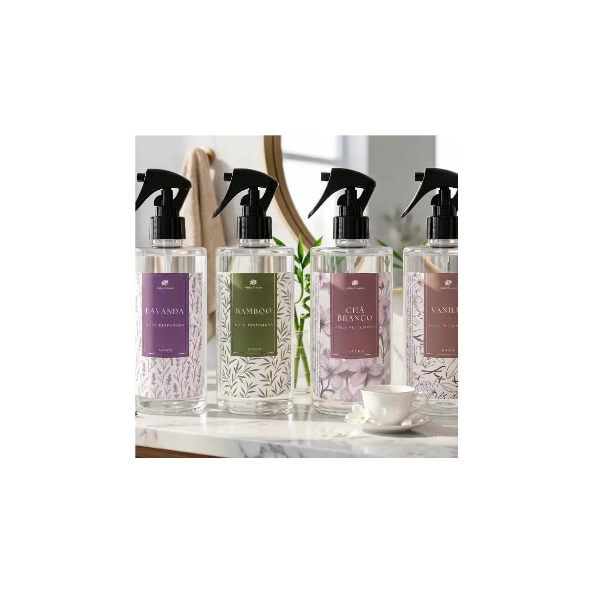 Água Perfumada 500ml Para Lençóis, Roupas e Tecidos + Borrifador Alpha Oriental