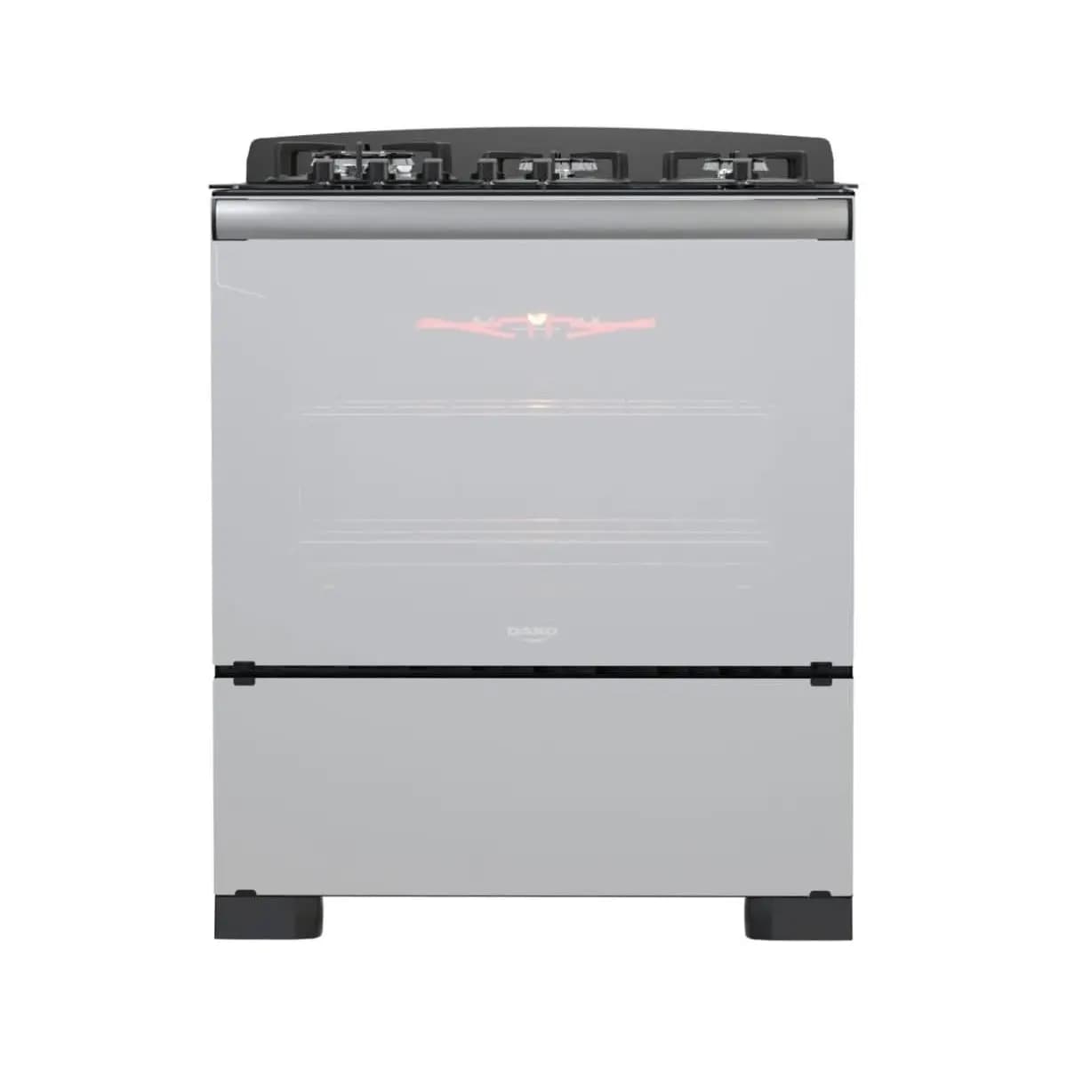 Dako Fogão 5 Bocas Preto com Frente em Vidro Espelhado e Timer Digital Diplomata Glass Grill Style Bivolt