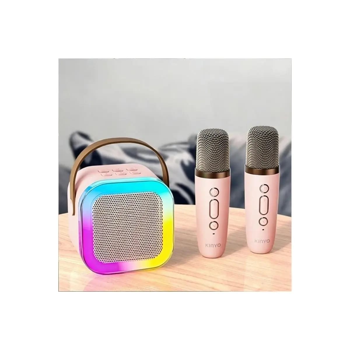 Caixa De Som Com Microfone Alto-falante Bluetooth portátil de Karaoke com 1 Microfone voltikk