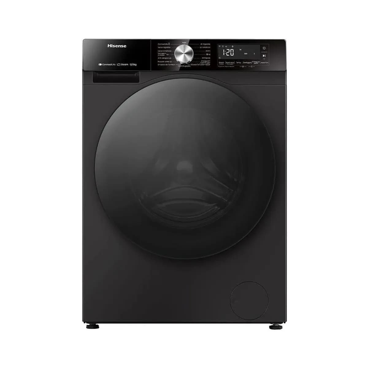 Lava & Seca Hisense Serie 3S 12/8kg Inverter Função Steam e Wifi Preta com 10 Programas de Lavagem - WD3S1243BB (110V, Volts)