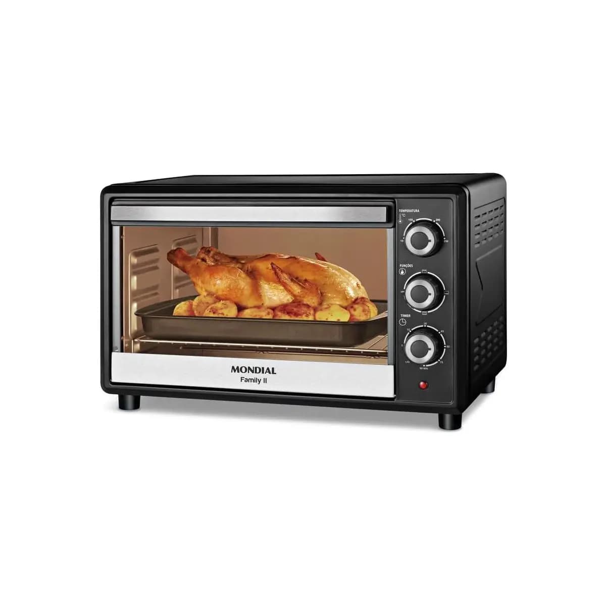 MONDIAL Forno Elétrico 42L Family II, Preto/Inox, 1600W, 220V - FR-42