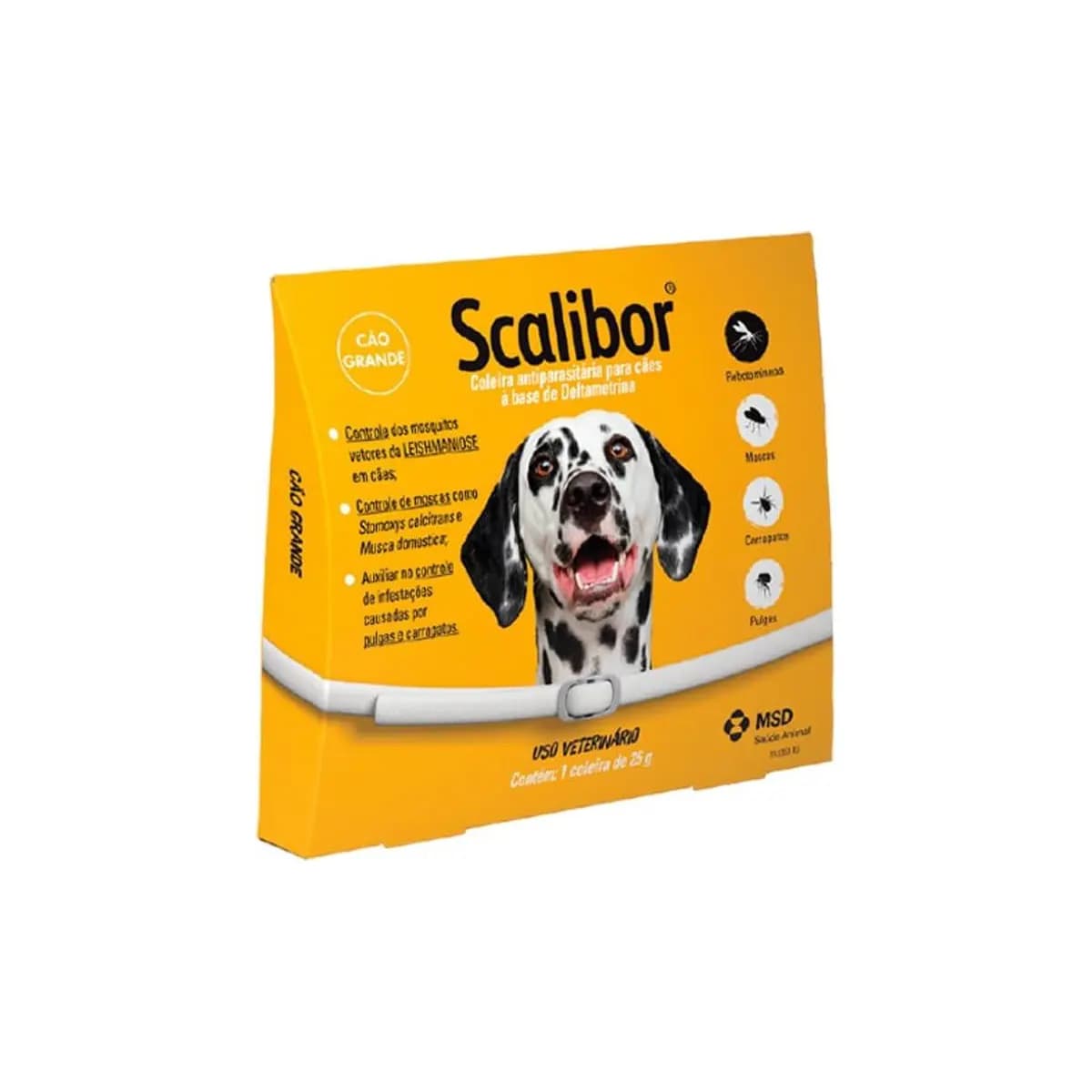 Scalibor® 25g - Coleira Antiparasitária contra mosquitos vetores da Leishmaniose - Cães porte grande 65cm - MSD Saúde Animal