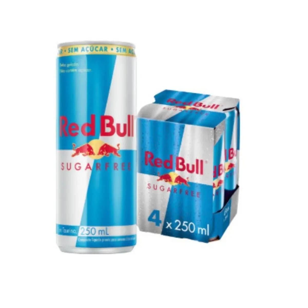Pack 4 Latas Red Bull Energético Sugar Free Sem Açúcar 250ml