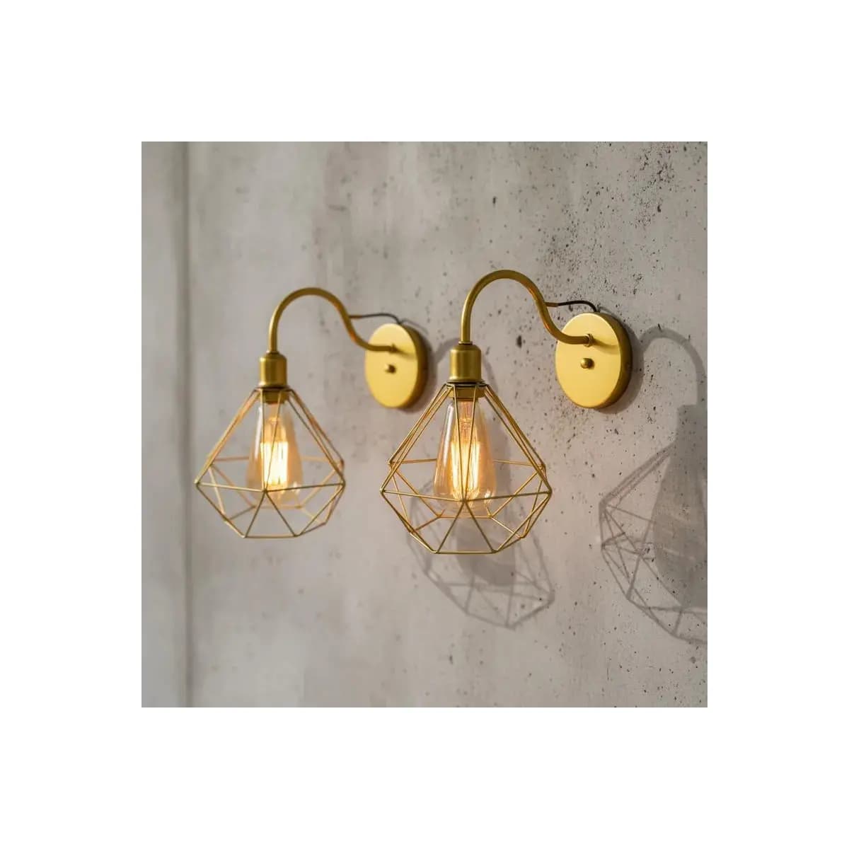 Luminária de Parede Arandela Retro Diamante Aramado Moderno Casa Varanda Area Gourmet