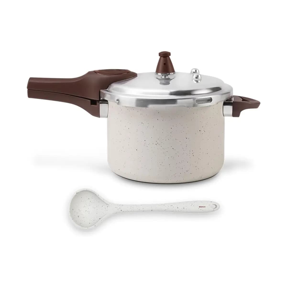 Brinox - Panela de Pressão Ceramic Life Pressure Indução 4,2L + Concha - Vanilla