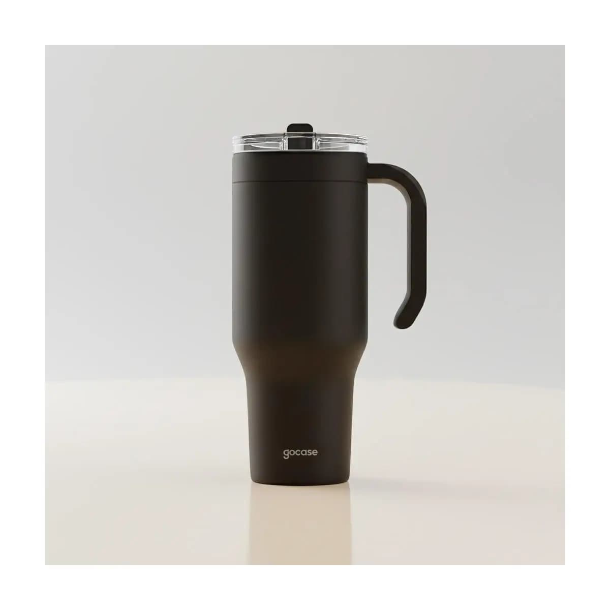 Copo Life Gocase 1180ml - Aço Inox, Tampa e Canudo Tritan, Isolamento a Vácuo, Bebidas Quente e Fria