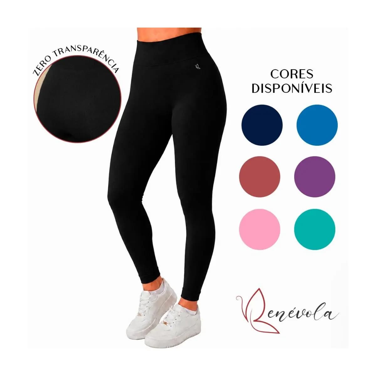 Calça Legging Benévola Feminina Poliamida Sem Costura Grossa Calça Cintura Alta Sem Transparência