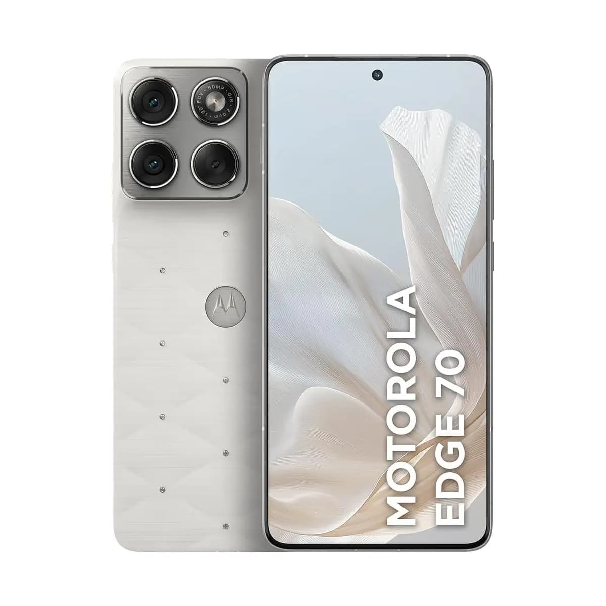 Smartphone Motorola Edge 70 5G Crystals by Swarovski - 512GB 24GB (12GB RAM + 12GB RAM Boost), Ultrafino, 3 cameras 50MP e tela extreme Amoled 120hz - Cloud Dancer