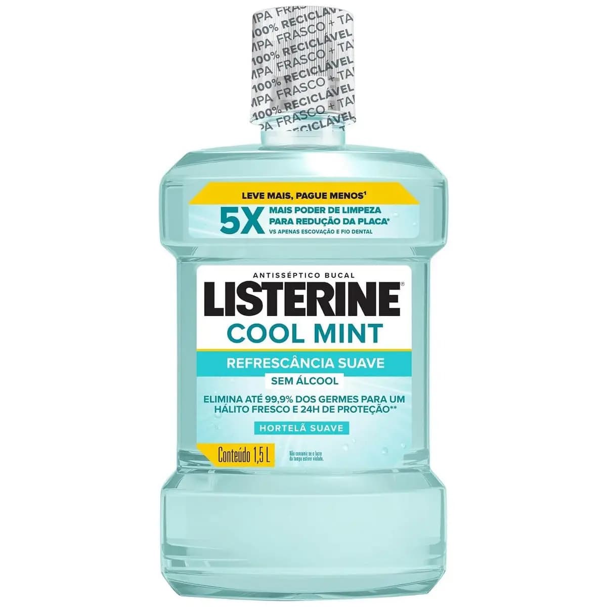Enxaguante Bucal Listerine Cool Mint, Sem Álcool, 1,5L