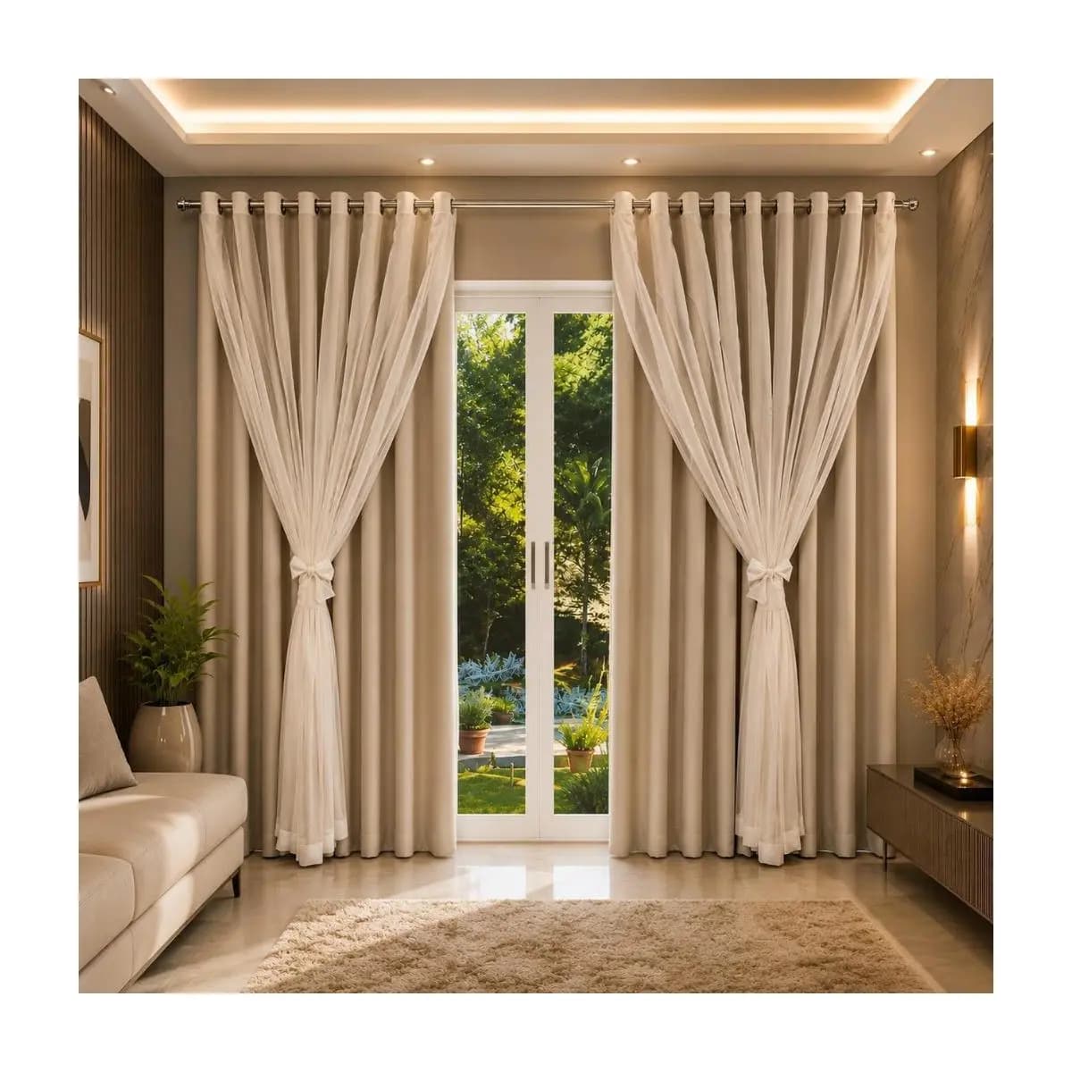 Cortina Blackout para sala com voil PVC- Cortinas para sala 3 00 x 2 70 - cortina blackout quarto