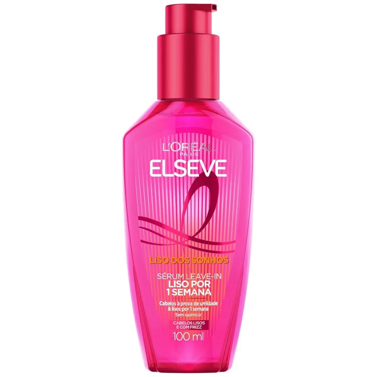 L'Oréal Paris Elseve Sérum Leave-in Liso dos Sonhos com Tecnologia Ativada por Calor, Antifrizz, Protetor Térmico e Barreira Contra Umidade, 100ml