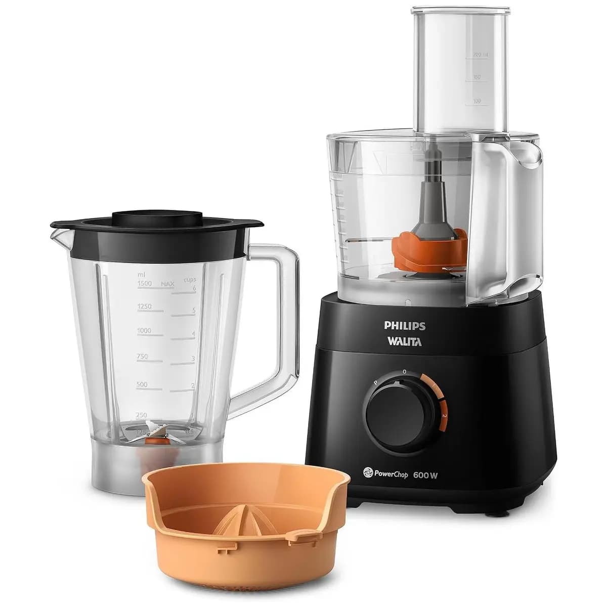 Multiprocessador PowerChop 600 Plus, Philips Walita, 4 em 1, Preto 600W, 110v - RI7300/93