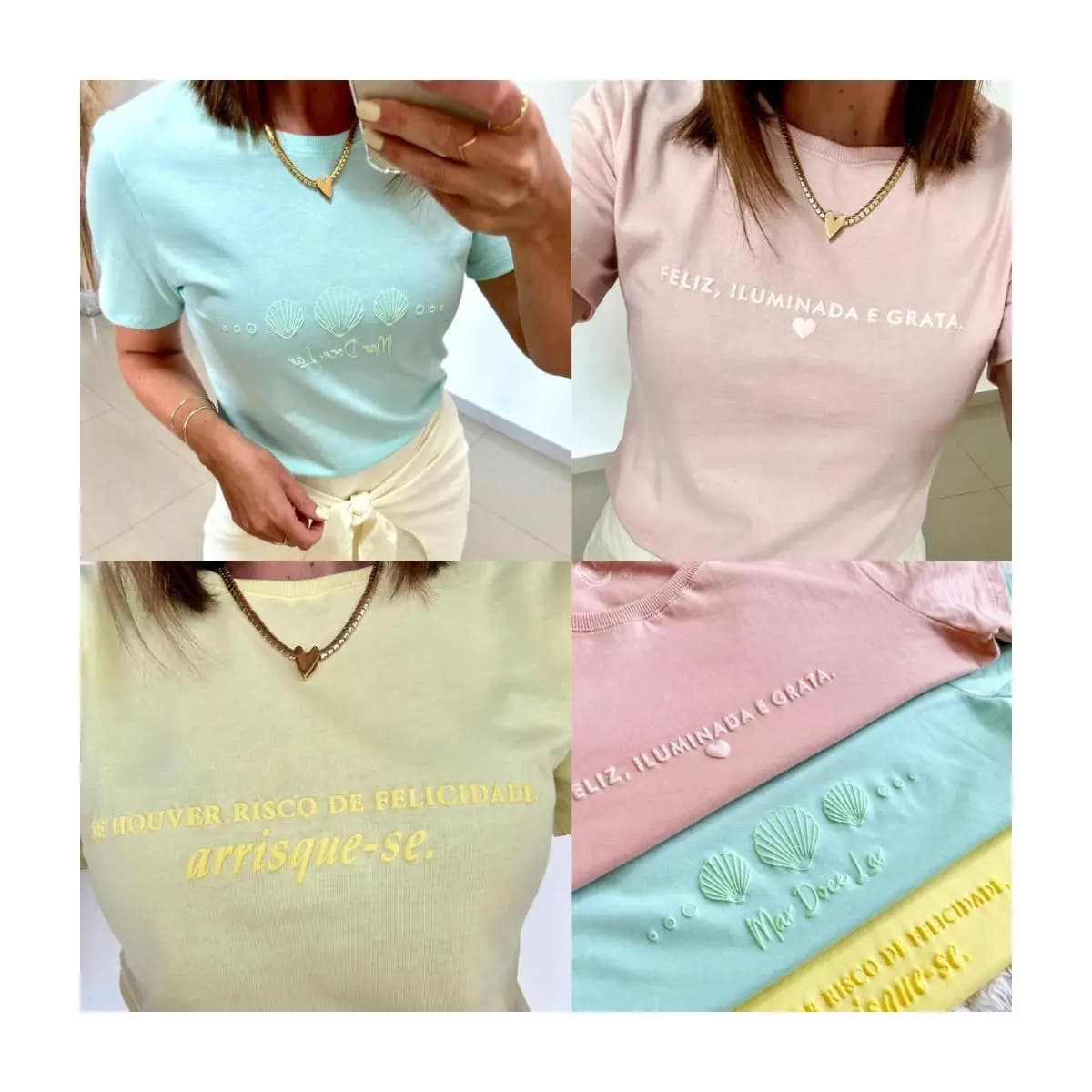 Camiseta Feminina 100% Algodão Estampada do Tamanhos P ao G1 - T-shirt Feminina Estilosa