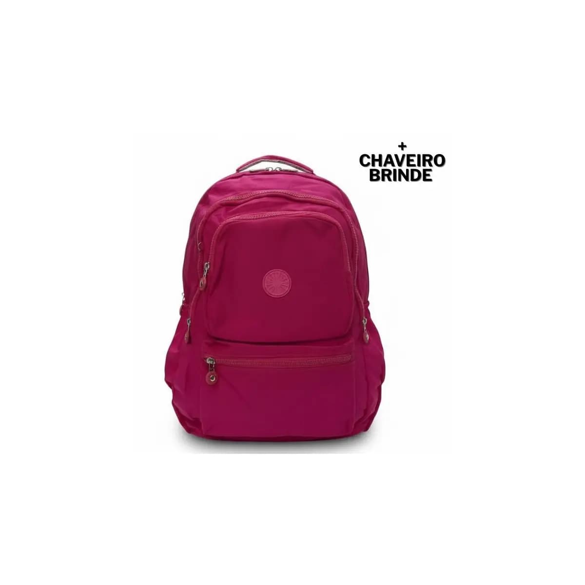 Mochila escolar trabalho grande de Nylon com Chaveiro Feminina Masculina