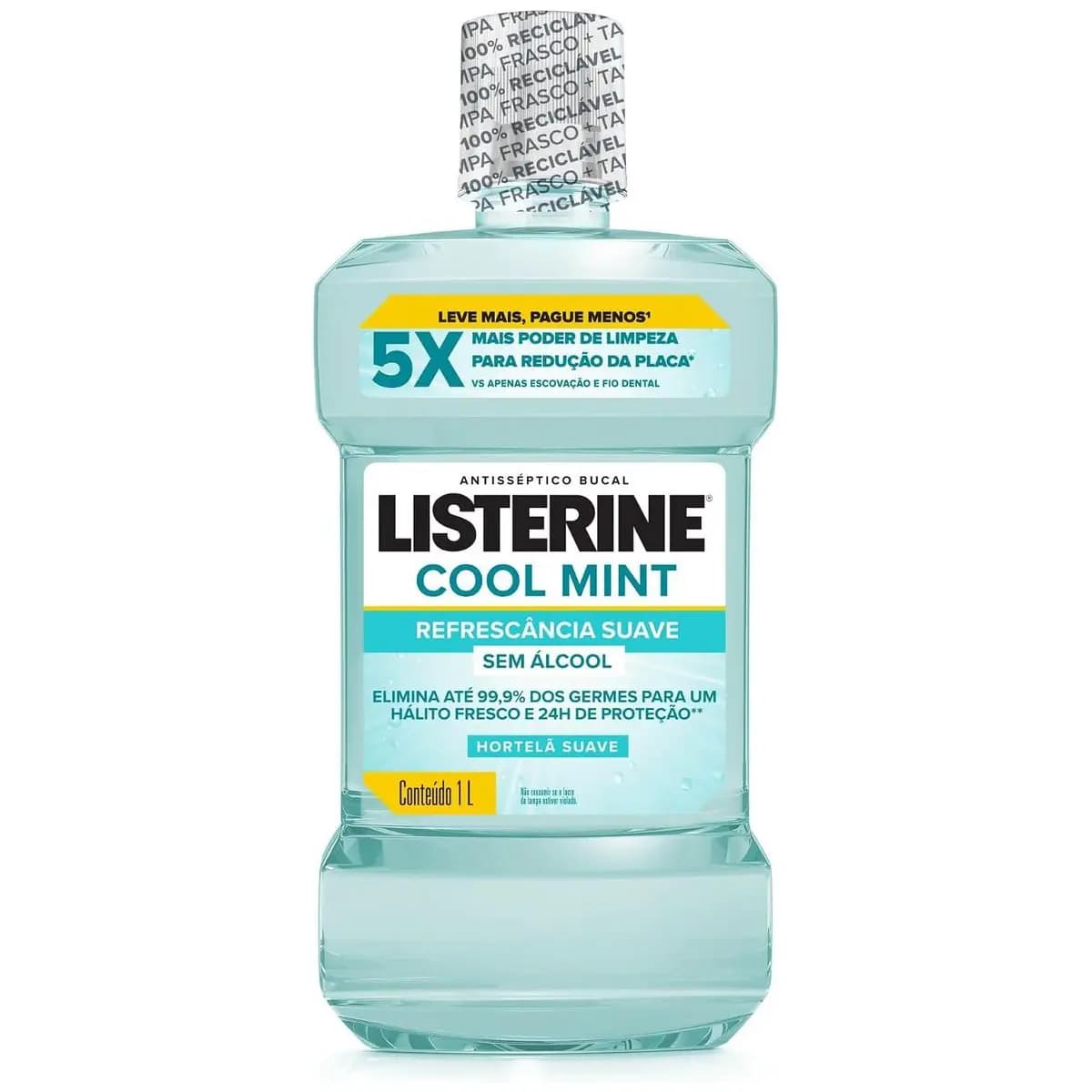 Listerine Enxaguante Bucal Cool Mint Sem Álcool, 1L