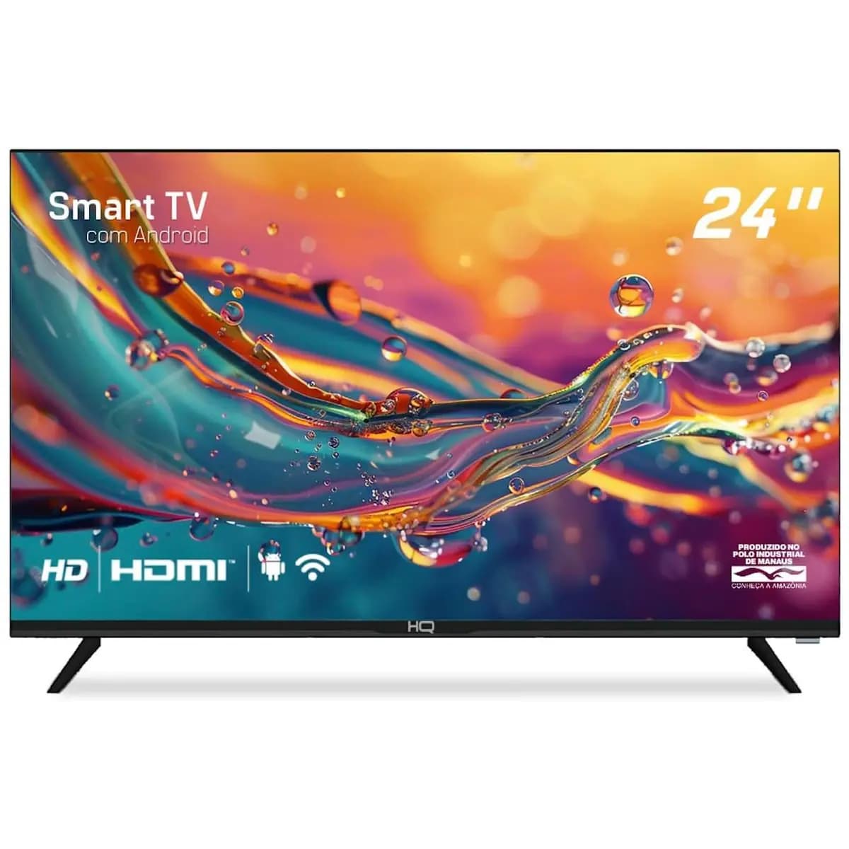Smart TV HQ 24" HD tela sem bordas Android 12 design slim HQS24NKHM