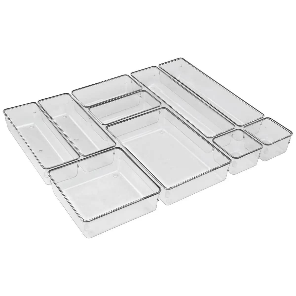 Acrimet Organizador Modular de Gavetas Transparente, Kit com 10 Potes