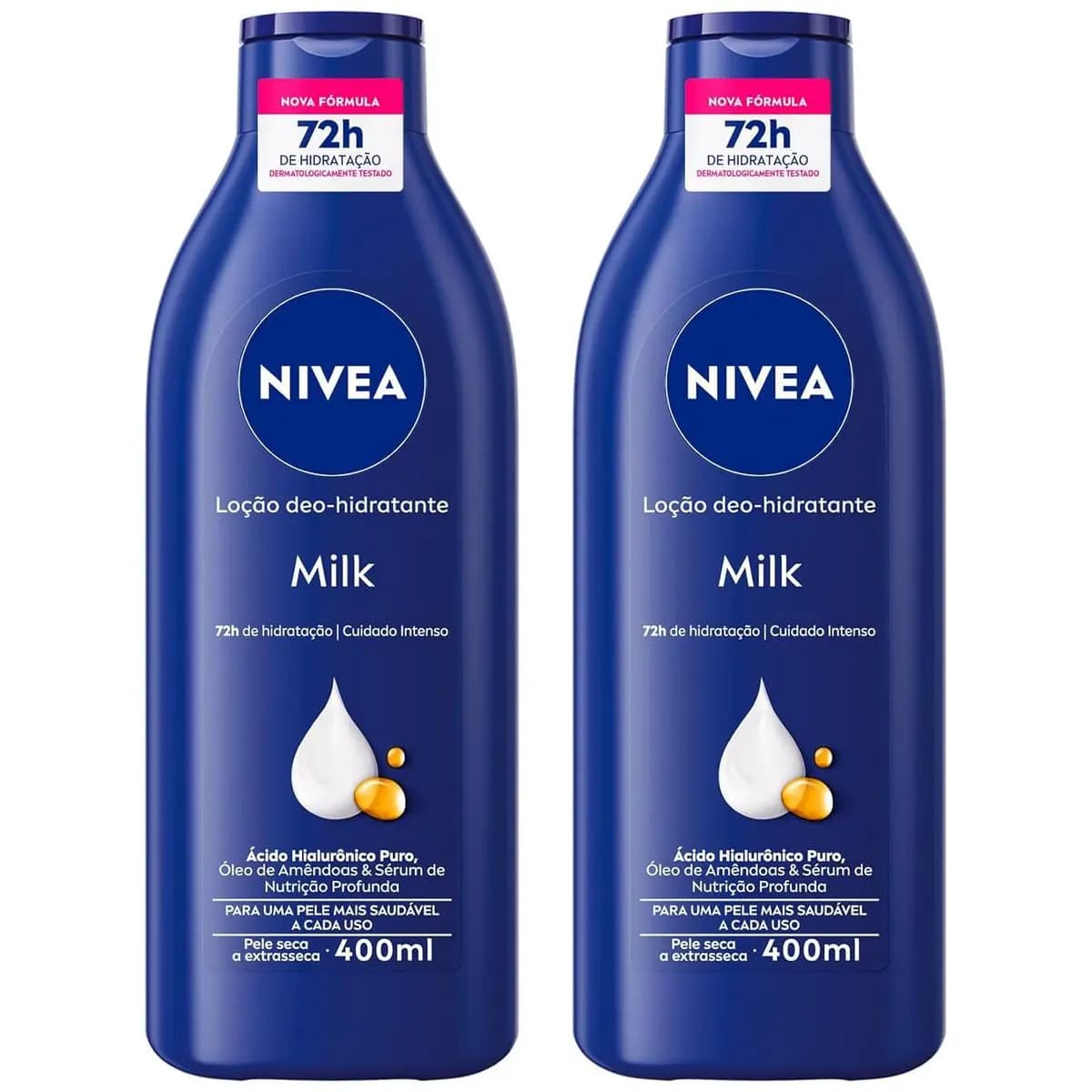NIVEA Kit Loção Hidratante Milk Pele Seca a Extrasseca 400ml (2 unidades)