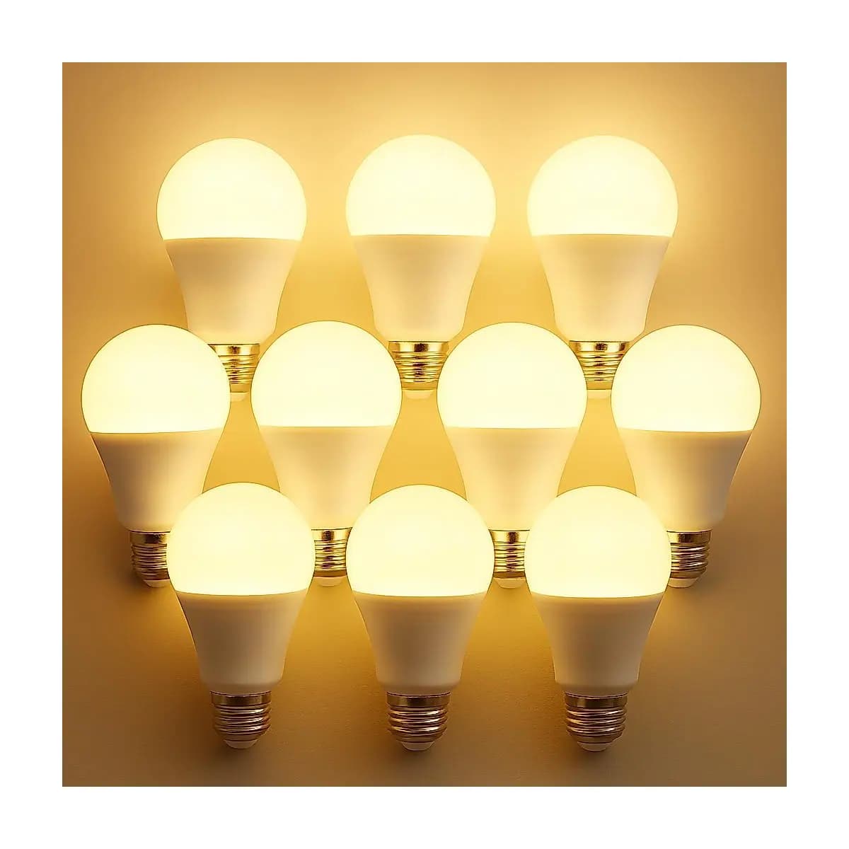Kit 10 Lâmpada Led Bulbo 9w 3000k Branco Quente Bivolt 110v 220v Luz Amarela Ambiente Aconchegante