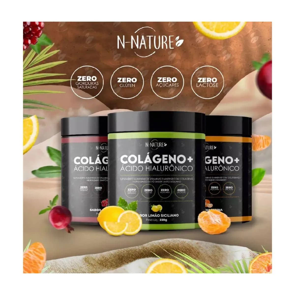 Kit 3 Pote Colageno + Ácido Hialuronico 216g Mega Oferta + Frete Gratis
