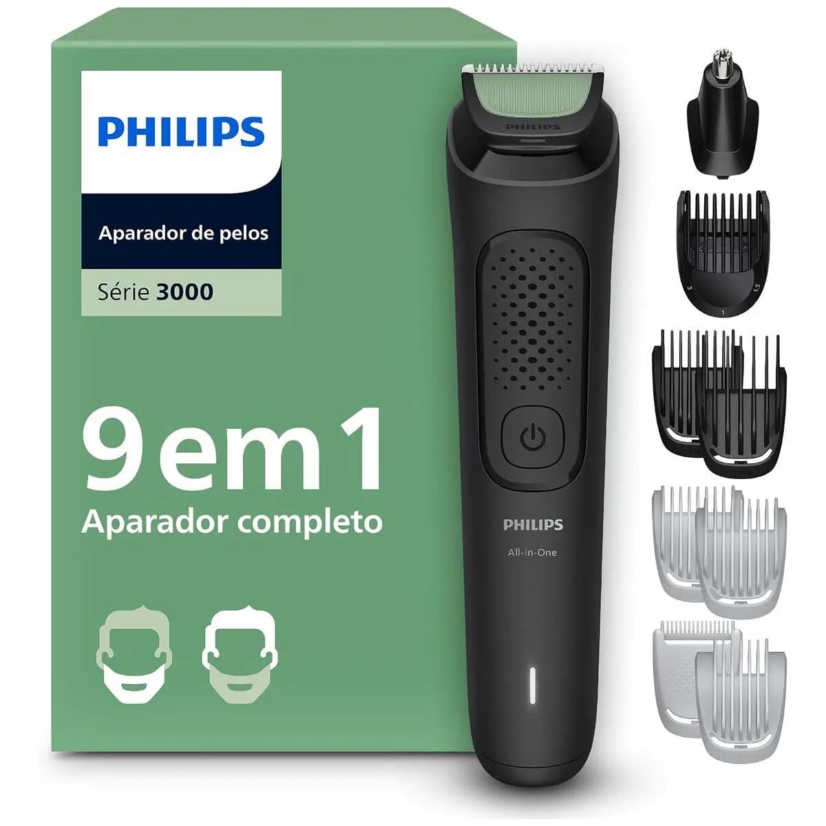Philips Aparador e Barbeador Elétrico Série 3000 All-in-One 9 em 1