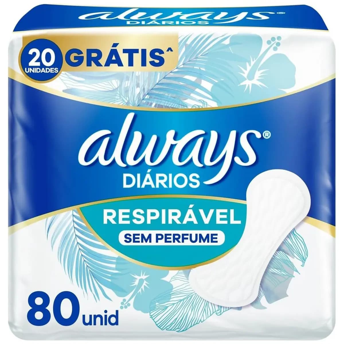 Always Protetor Diário Respirável Sem Perfume 80 Unidades