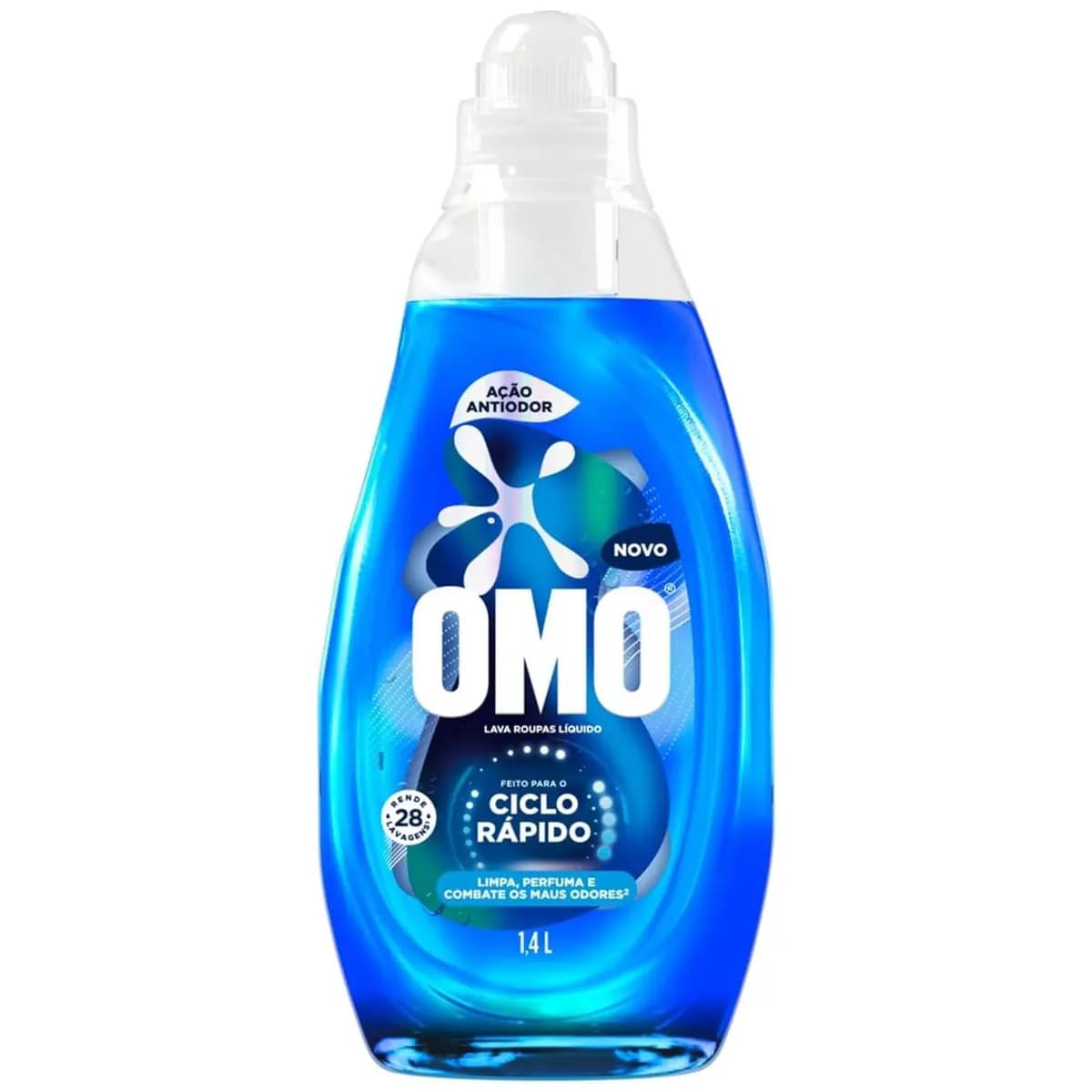 Lava-Roupas Líquido Omo Ciclo Rápido Ação Antiodor Frasco 1,4l