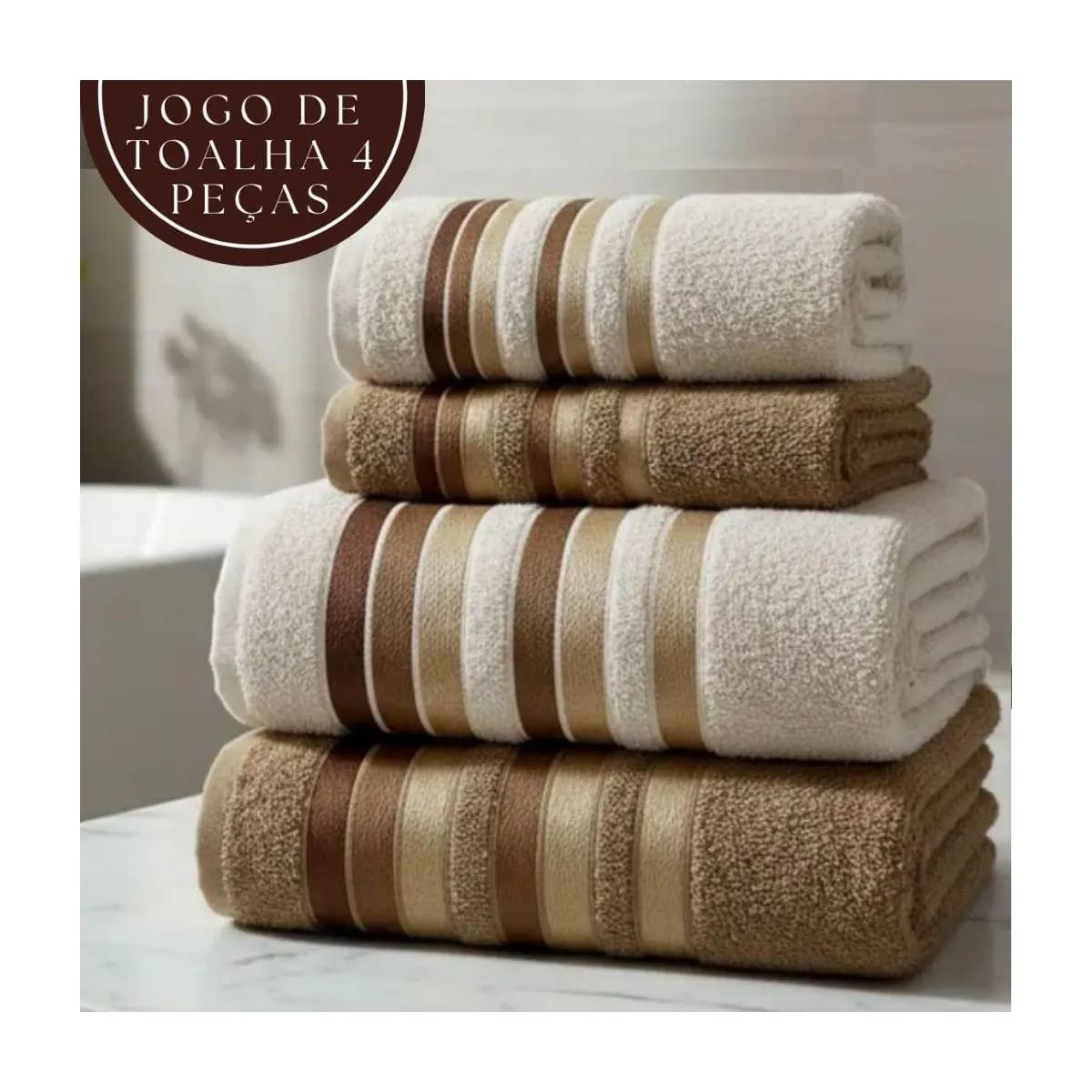 Jogo de Toalha 2 Banho e 2 Rosto 100% Algodão Excelente Absorção Felpuda Macia Premier Habitat