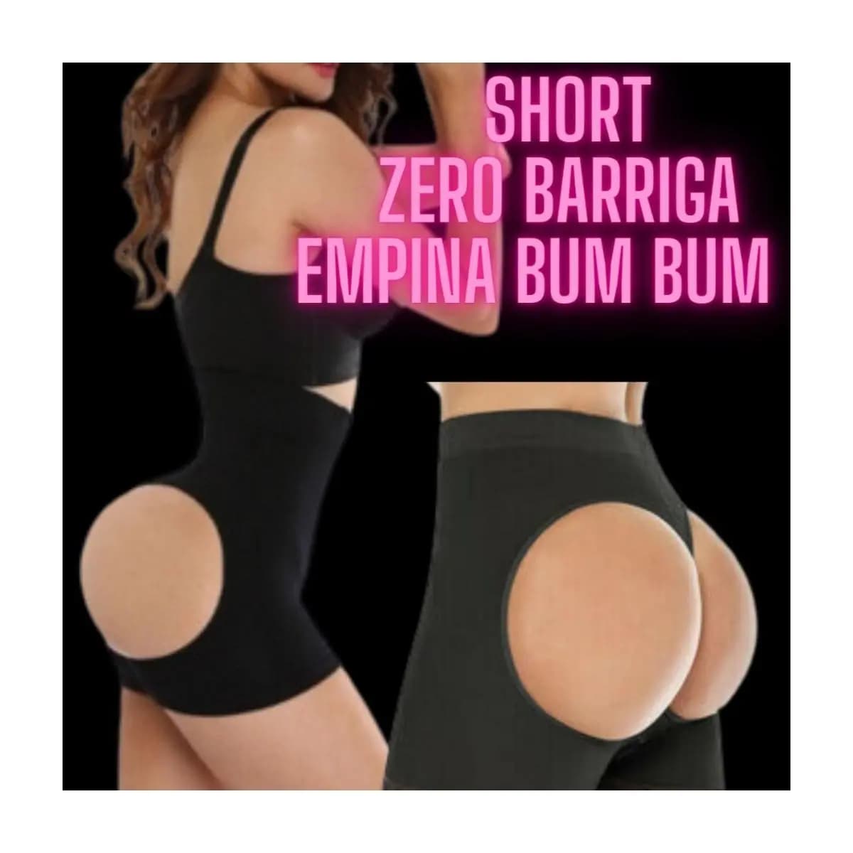 short modelador zero barriga levanta bum bum efeito silicone usar.vestido.saia.calça feminina