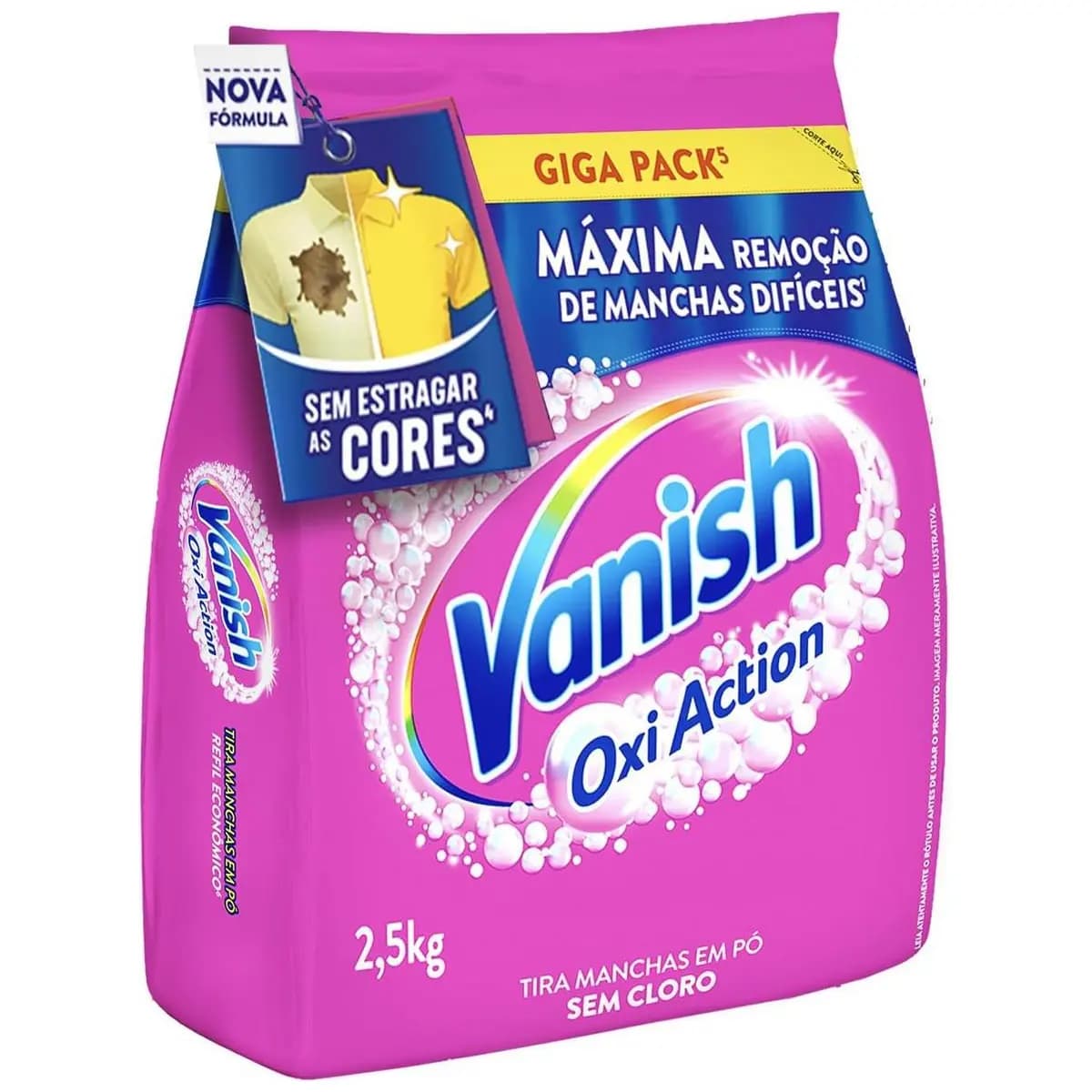 Vanish Tira Manchas Em Pó, Multi Power Oxi Action, para Roupas Coloridas Refil 2,5Kg