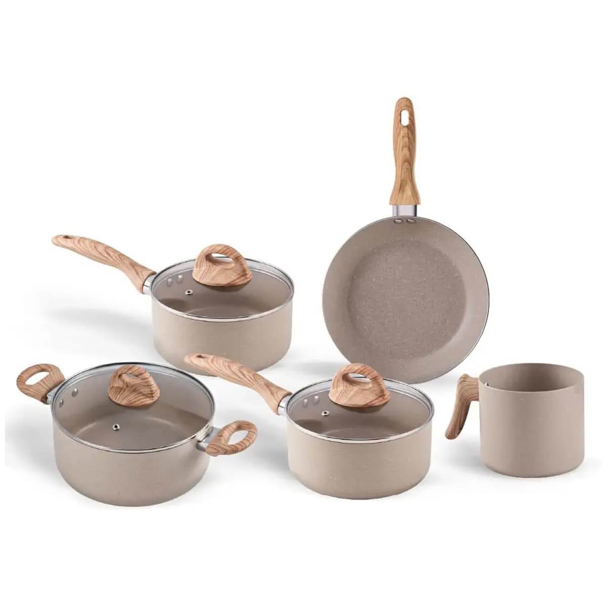 Brinox - Jogo de Panelas 5 peças Smart Plus Indução - Areia