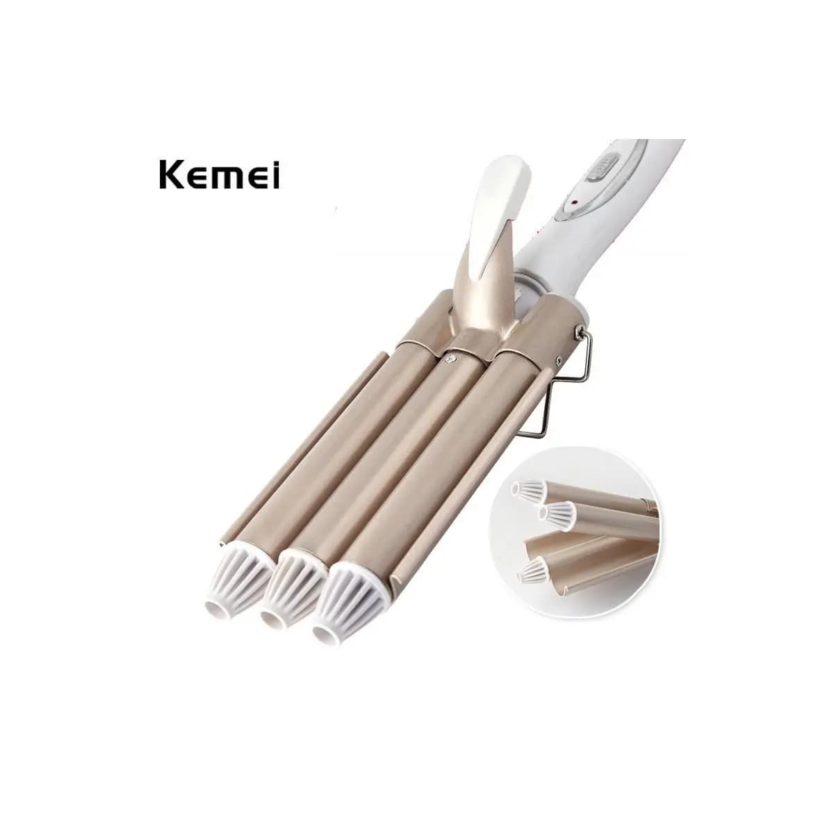 Kemei 1010 Curling Iron Ceramic Triple Barrel Hair Styler Hair Waver Styling Tools (110-220V)