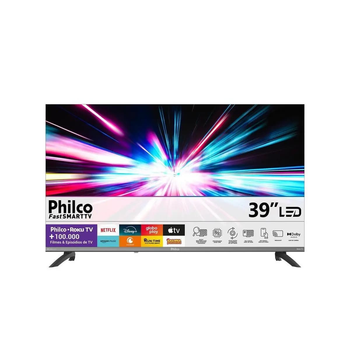Smart TV 39" Philco Full HD Roku TV Dolby Audio P39CRA
