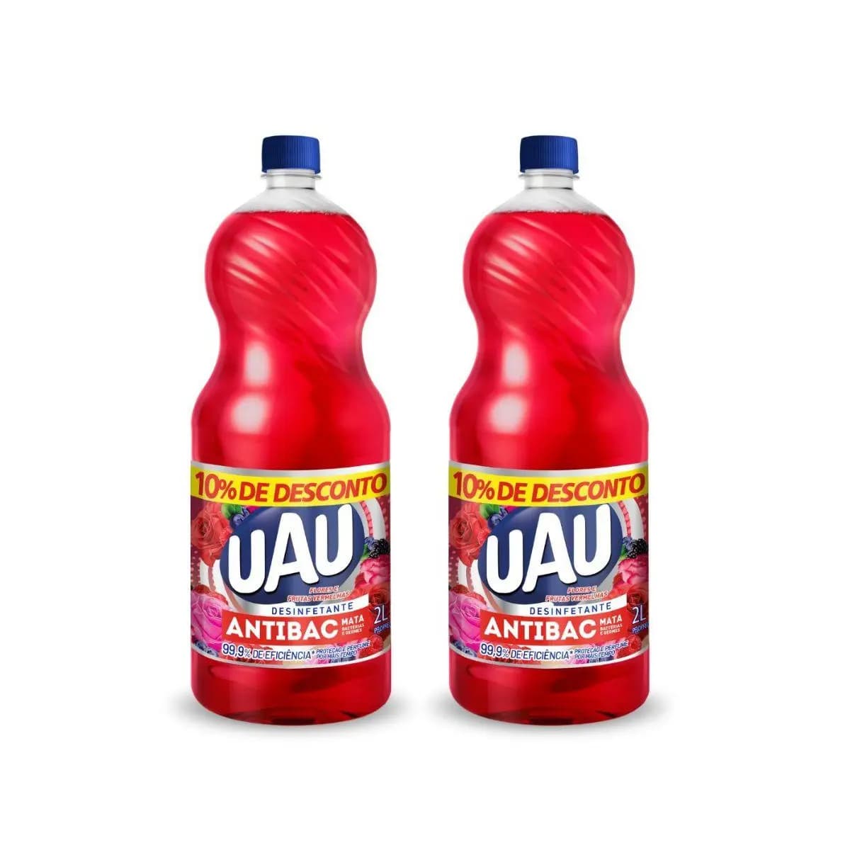 Kit 2un Desinfetante Uau Antibac Flores E Frutas 2L