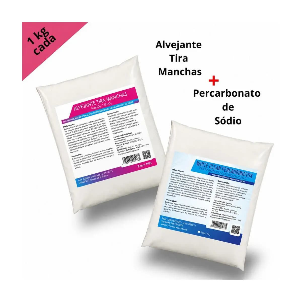 Percarbonato 1kg + Alvejante 1kg