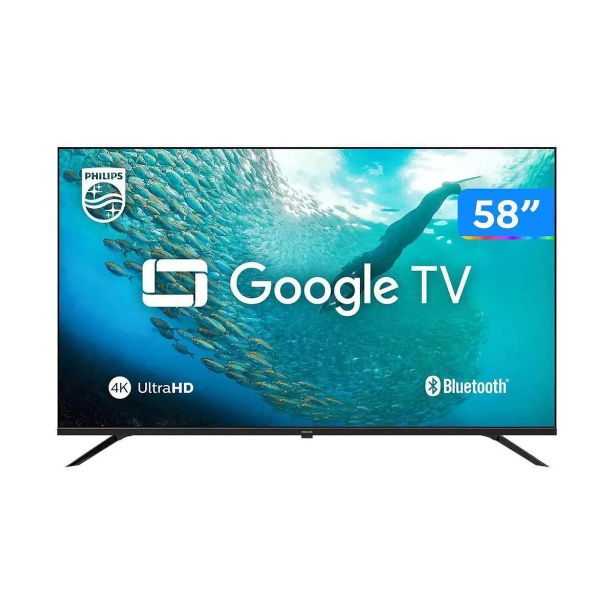 Smart TV 58" 4K UHD LED Philips 58PUG7019/78 Wi-Fi Bluetooth Google Assistente 3 HDMI 2 USB
